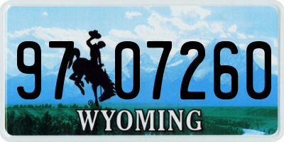 WY license plate 9707260