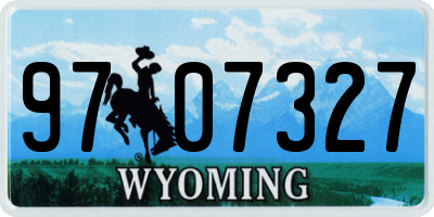 WY license plate 9707327