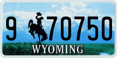 WY license plate 970750