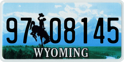 WY license plate 9708145