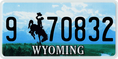 WY license plate 970832