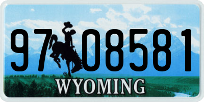 WY license plate 9708581