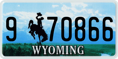 WY license plate 970866