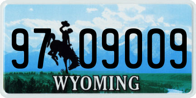 WY license plate 9709009