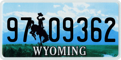 WY license plate 9709362