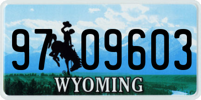 WY license plate 9709603