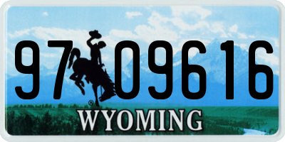 WY license plate 9709616