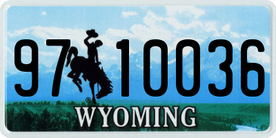 WY license plate 9710036