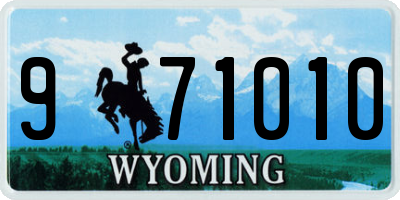 WY license plate 971010
