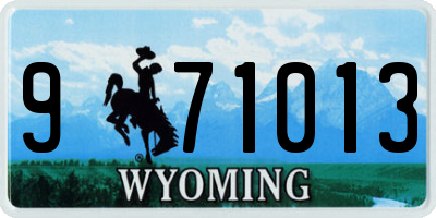WY license plate 971013