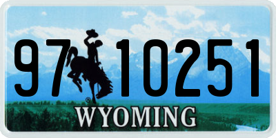 WY license plate 9710251