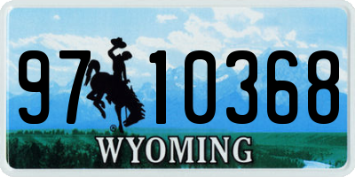 WY license plate 9710368