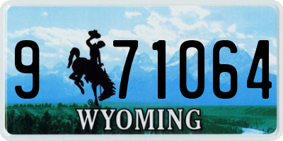 WY license plate 971064