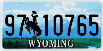 WY license plate 9710765