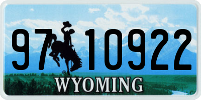 WY license plate 9710922