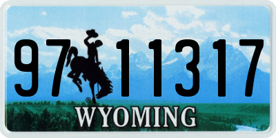 WY license plate 9711317