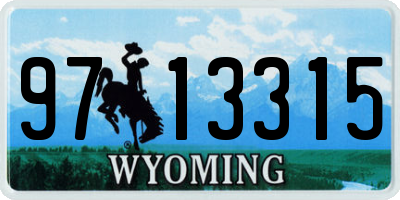 WY license plate 9713315