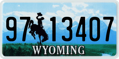 WY license plate 9713407