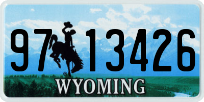 WY license plate 9713426