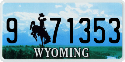 WY license plate 971353