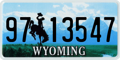 WY license plate 9713547