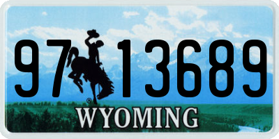 WY license plate 9713689