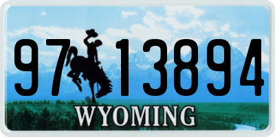 WY license plate 9713894