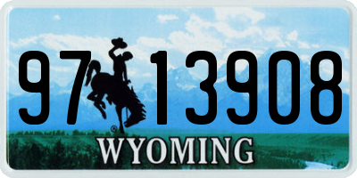 WY license plate 9713908