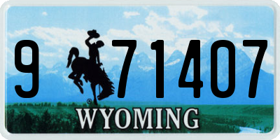 WY license plate 971407