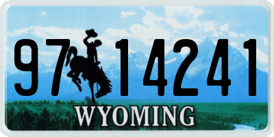 WY license plate 9714241