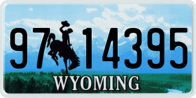 WY license plate 9714395
