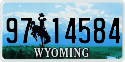 WY license plate 9714584