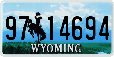 WY license plate 9714694