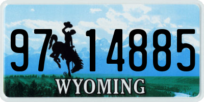 WY license plate 9714885