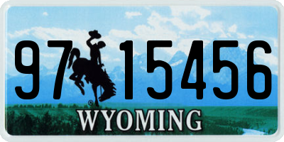 WY license plate 9715456