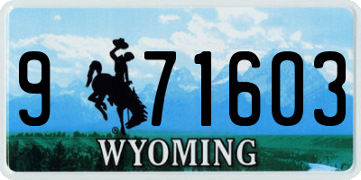 WY license plate 971603