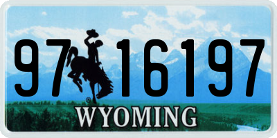 WY license plate 9716197