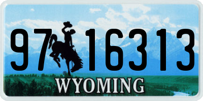 WY license plate 9716313