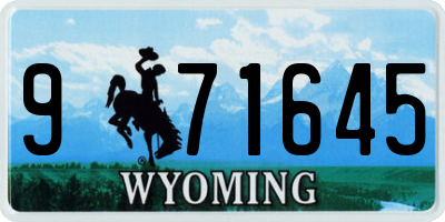 WY license plate 971645