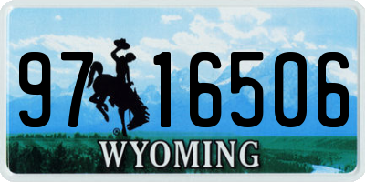 WY license plate 9716506