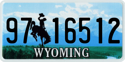 WY license plate 9716512