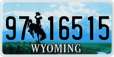 WY license plate 9716515