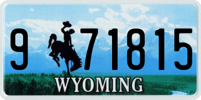 WY license plate 971815