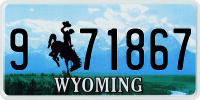 WY license plate 971867