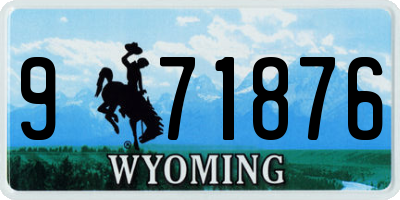 WY license plate 971876