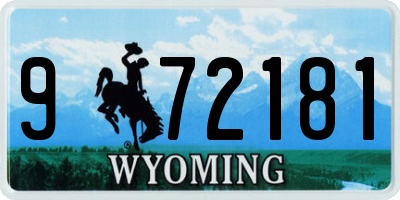 WY license plate 972181