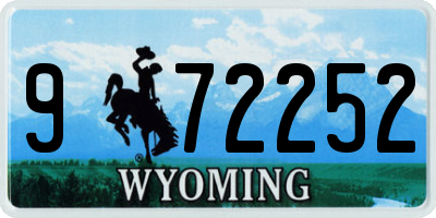 WY license plate 972252
