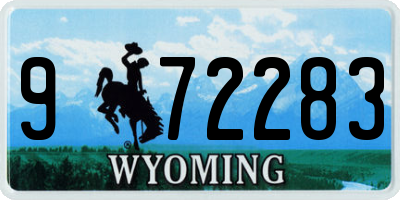 WY license plate 972283