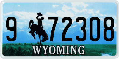 WY license plate 972308