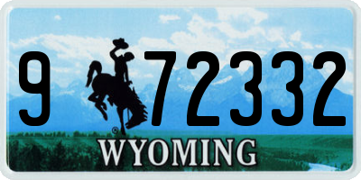WY license plate 972332